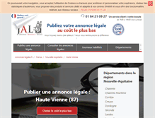 Tablet Screenshot of haute-vienne-87.annonces-legales.fr
